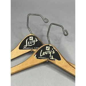 2 Lot Vintage Wood Clothes Hangers Levy's Department Store, Jacksonville Florida
